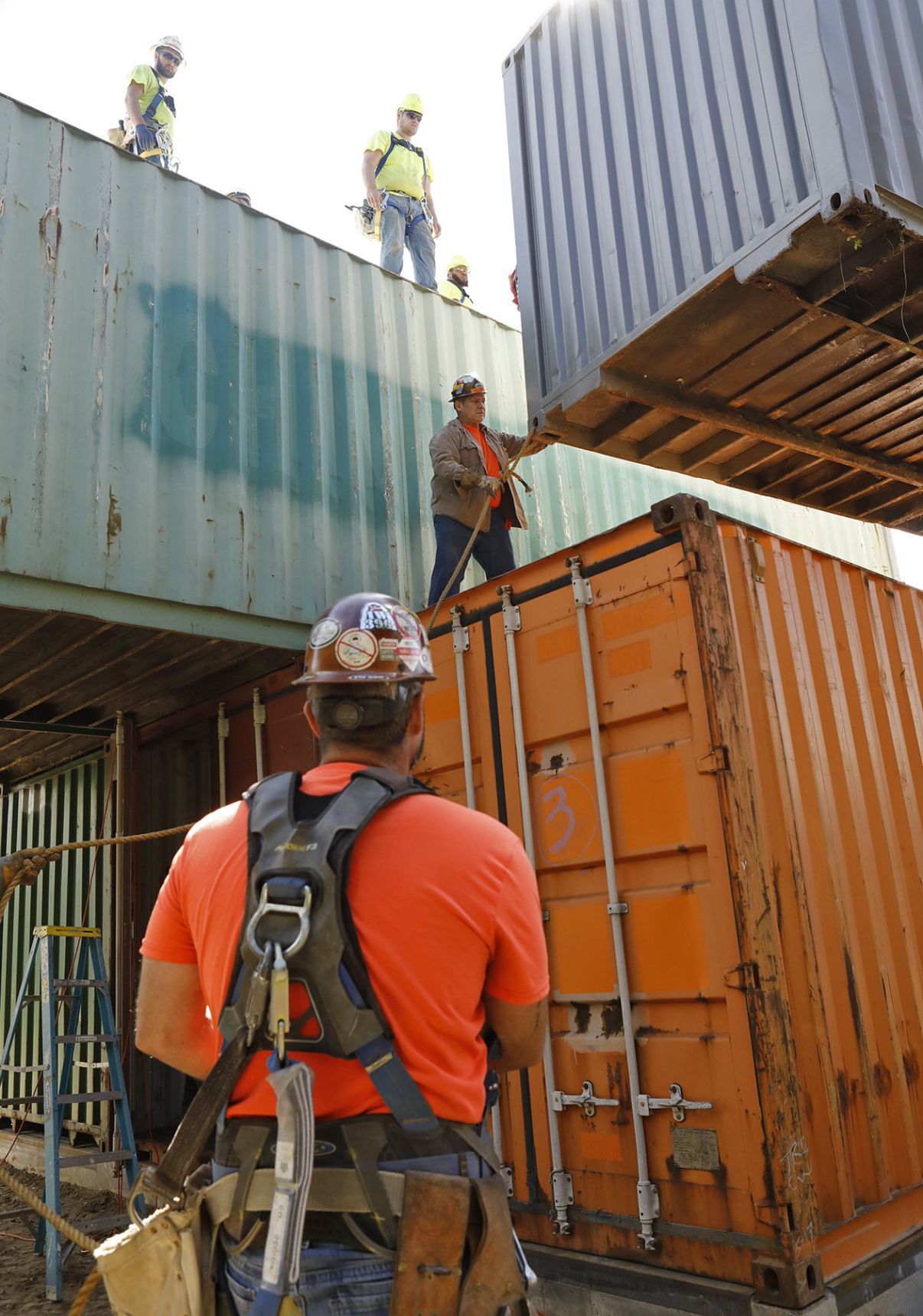 Shipping container home going up near Crown Candy